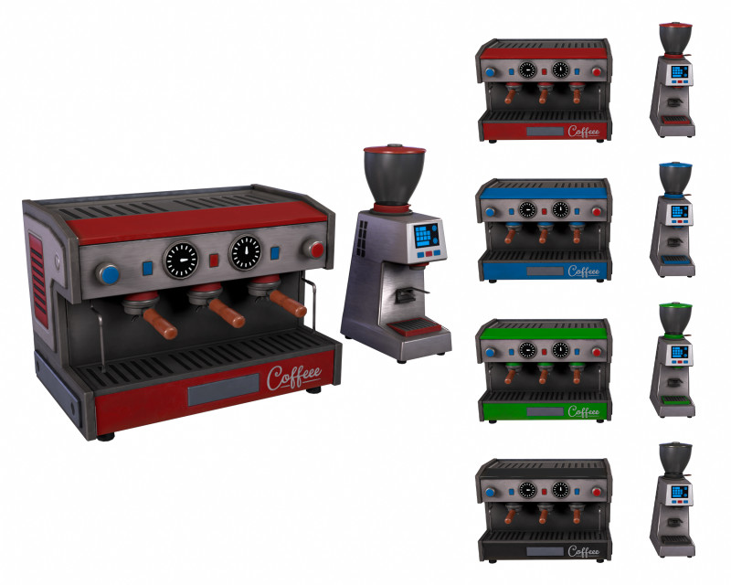 Coffee Maker Model 3D .c4d .max .obj .3ds .fbx .stl .blend 