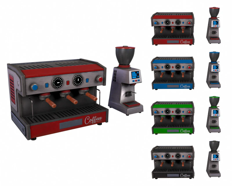 コーヒーメーカー 3Dモデル .c4d .max .obj .3ds .fbx .stl .blend 