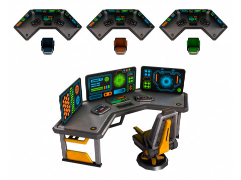 SCI FI PC Desk 3D Model