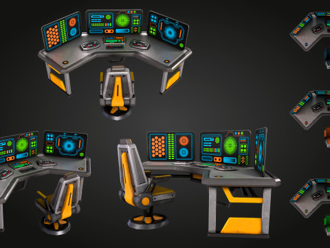 SCI FI PC Desk 3D Model