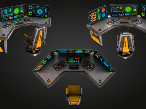 SCI FI PC Desk 3D Model