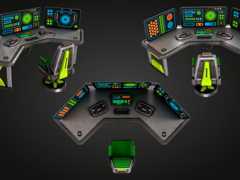 SCI FI PC Desk 3D Model