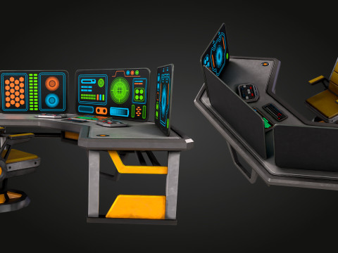 SCI FI PC Desk 3D Model