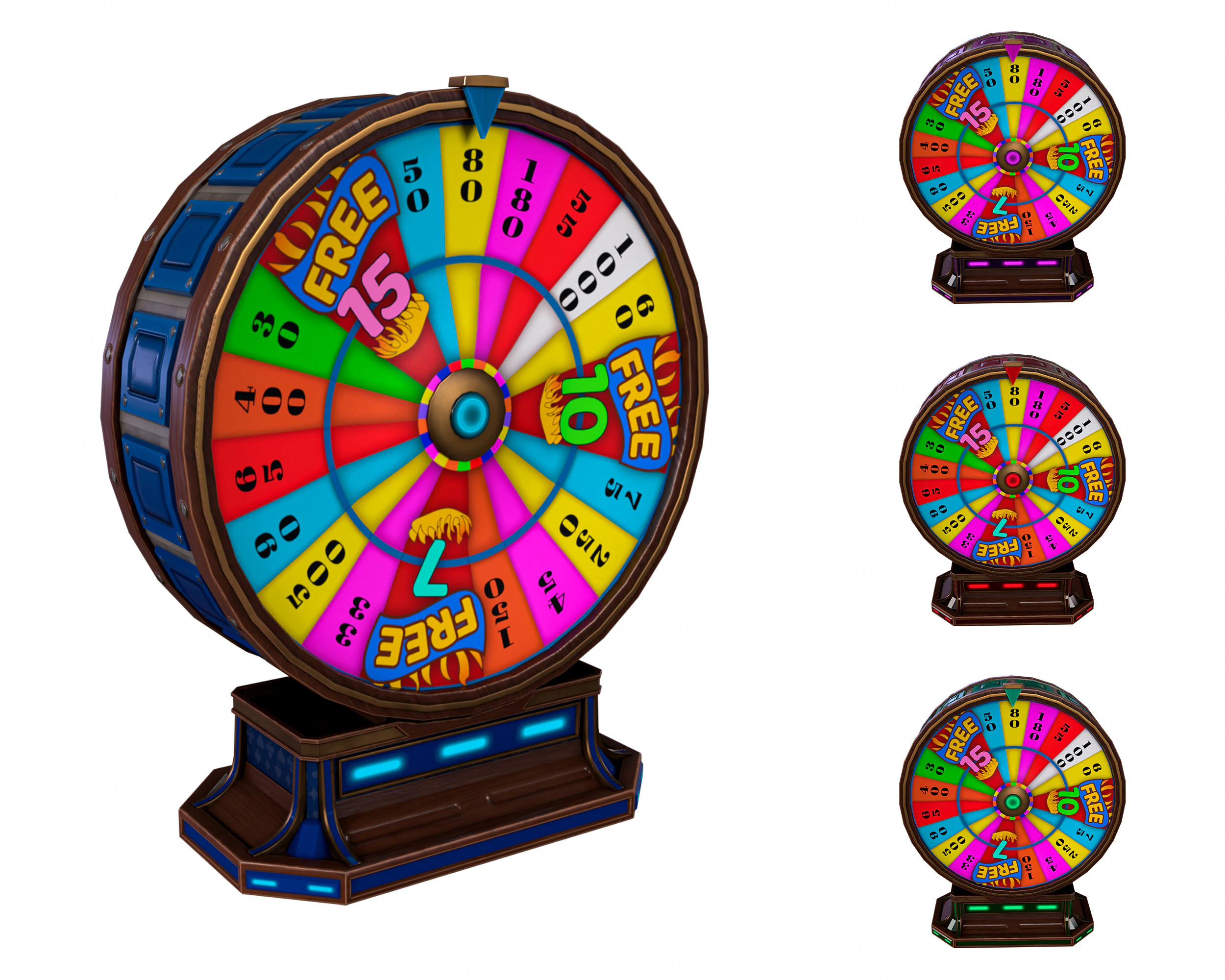 Lucky Spin Machine 3D Model .c4d .max .obj .3ds .fbx .stl .blend 