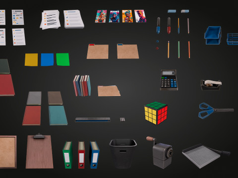 Office Stationery Model 3D