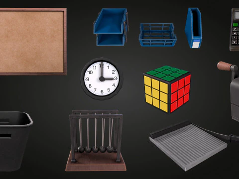 Artigos de papelaria de escrit&oacute;rio Modelo 3D