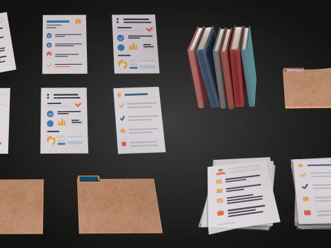 Artigos de papelaria de escrit&oacute;rio Modelo 3D