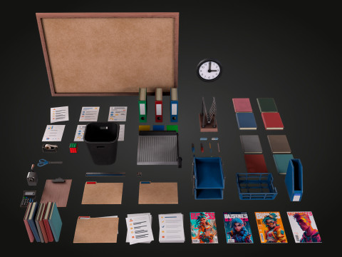 Office Stationery Model 3D