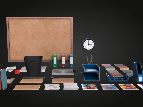 Office Stationery Model 3D