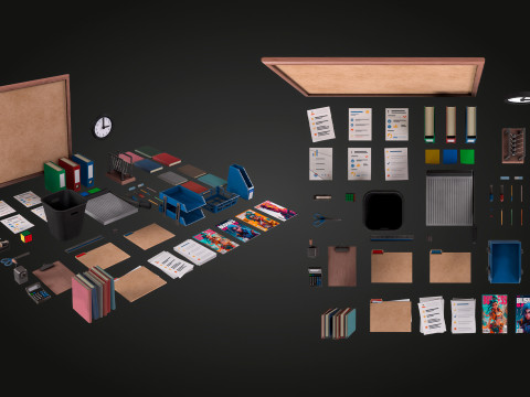 Office Stationery Model 3D