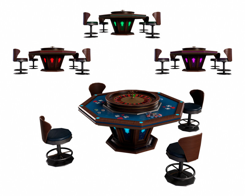 Mesa de Roleta Modelo 3D .c4d .max .obj .3ds .fbx .stl .blend