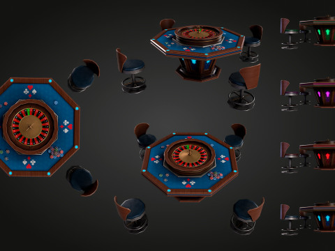 Mesa de Roleta Modelo 3D