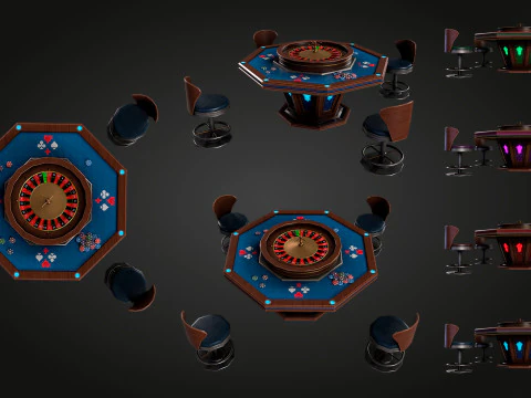 Meja Roulette Model 3D