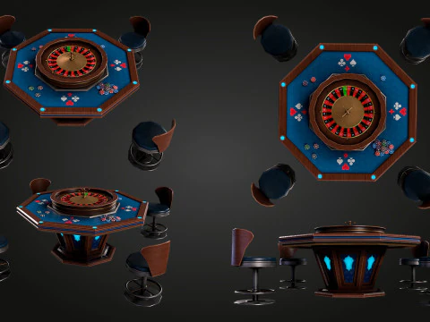 Meja Roulette Model 3D