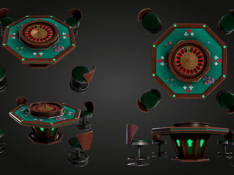 Mesa de Roleta Modelo 3D