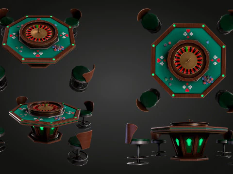 Meja Roulette Model 3D