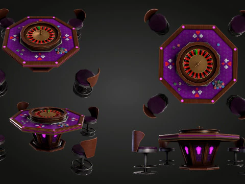 Meja Roulette Model 3D