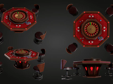 Meja Roulette Model 3D