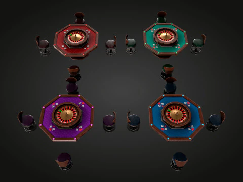 Meja Roulette Model 3D