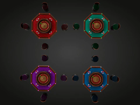 Meja Roulette Model 3D