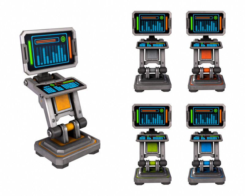 Moniteur PC SCI-FI Modèle 3D .c4d .max .obj .3ds .fbx .stl .blend