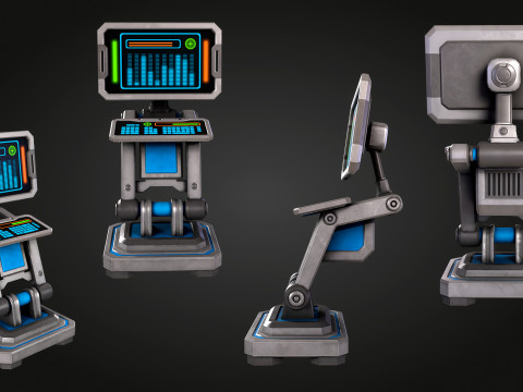 Moniteur PC SCI-FI Modèle 3D