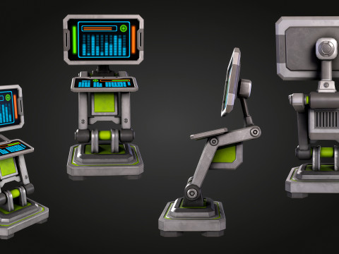 Moniteur PC SCI-FI Modèle 3D