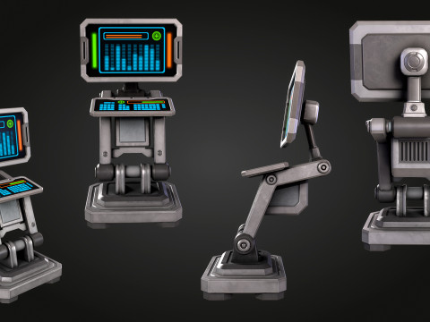 Moniteur PC SCI-FI Modèle 3D