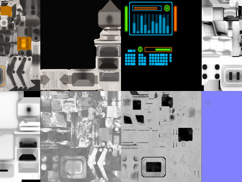 Moniteur PC SCI-FI Modèle 3D
