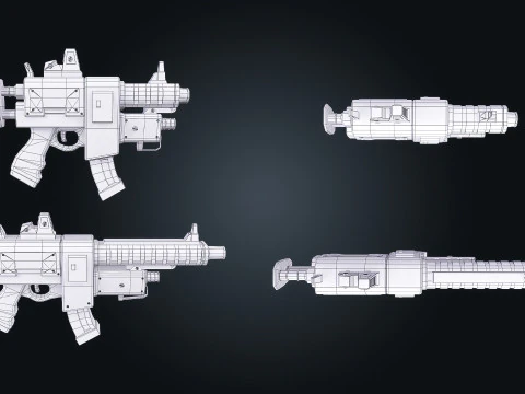 Plasma Weapon V1 Sci-Fi Energy Game Ready PBR Unity-Unreal 3D Model