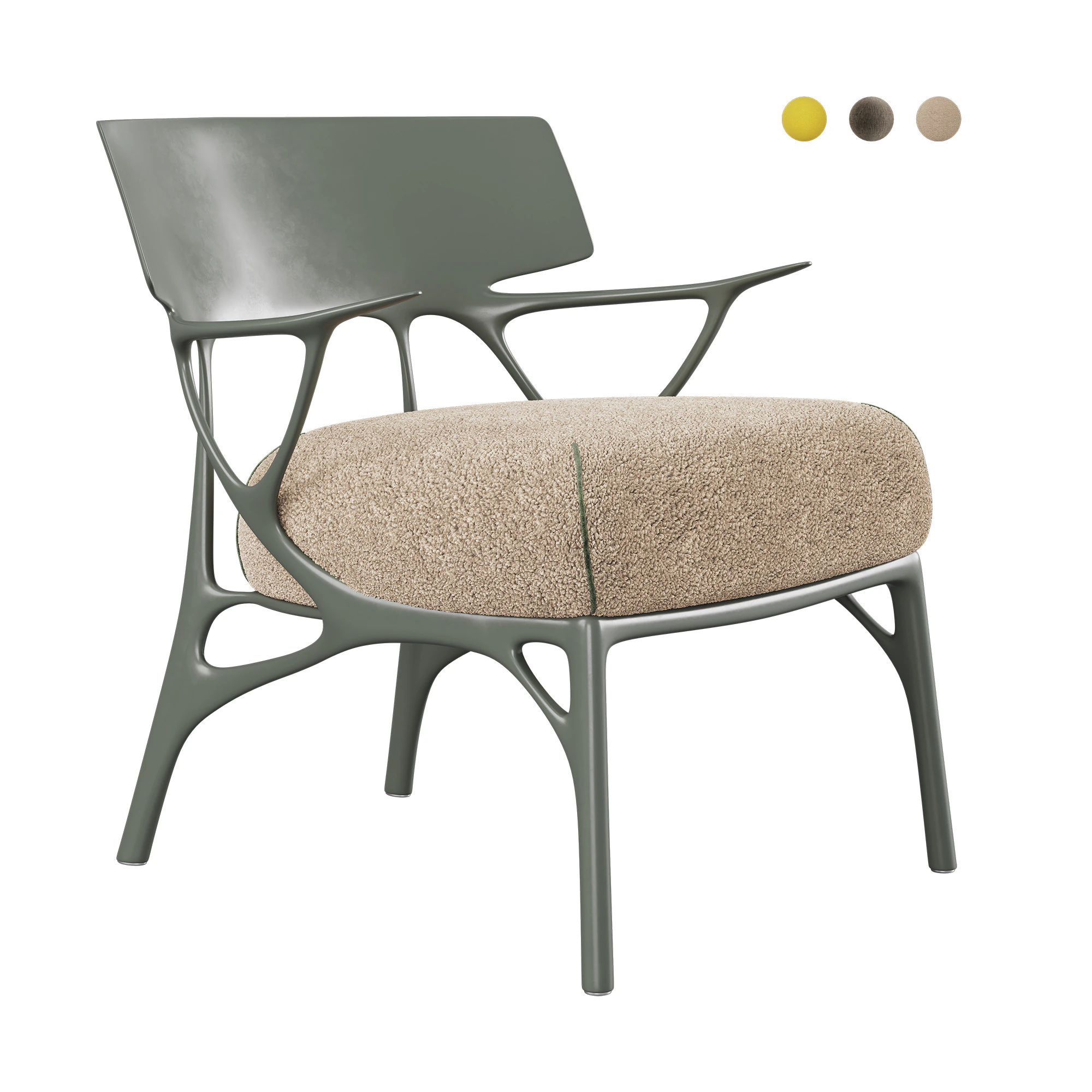 Kartell AI LOUNGE Chair - Boucle Riccio 3D Model .c4d .max .obj .3ds .fbx .stl .blend 