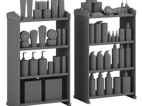 Childrens shelves with childrens cosmetics 3D Model