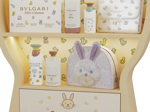 Childrens shelves with cosmetics 3D Model