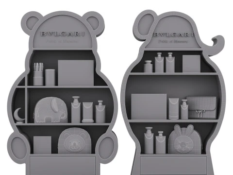 Childrens shelves with cosmetics 3D Model