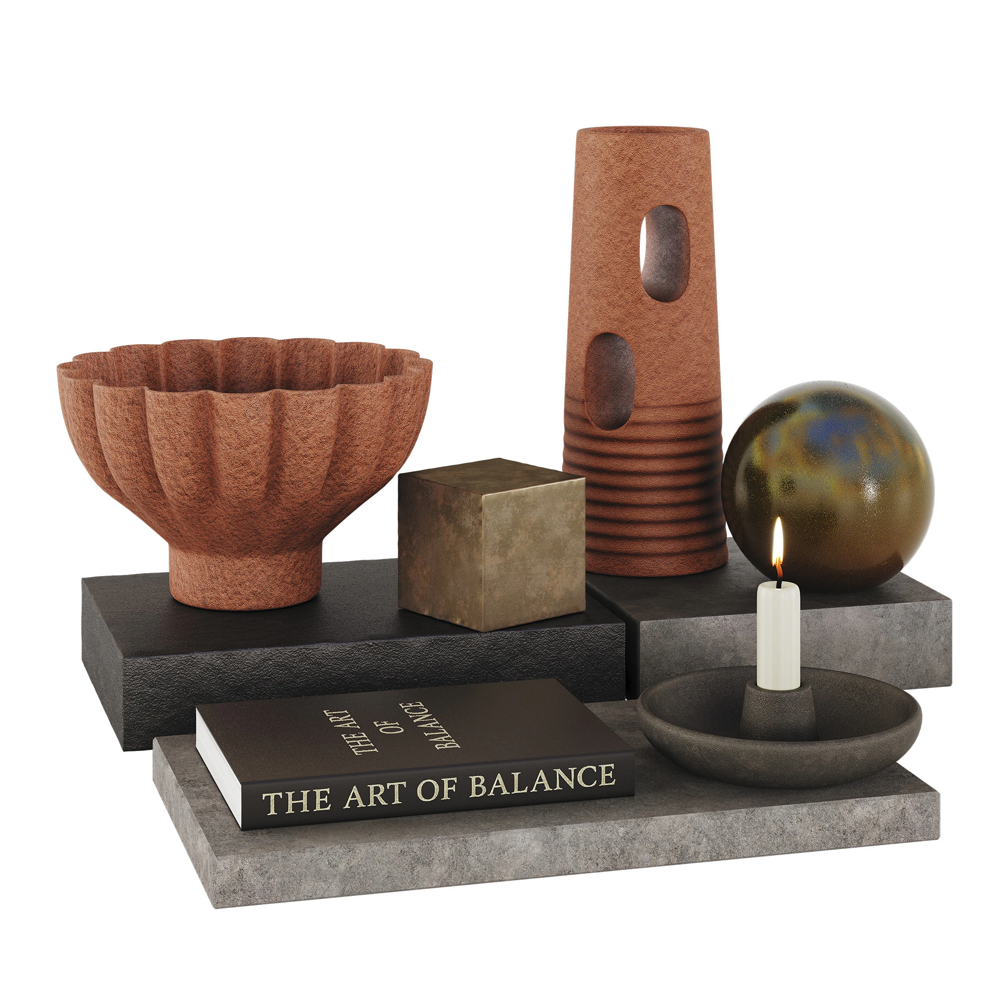 Decorative Set 04 3D Model .c4d .max .obj .3ds .fbx .stl .blend 