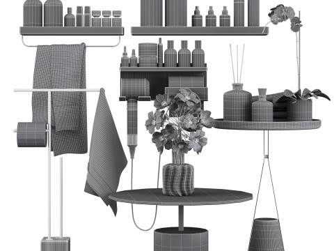 Bathroom decor set 04 3Dモデル