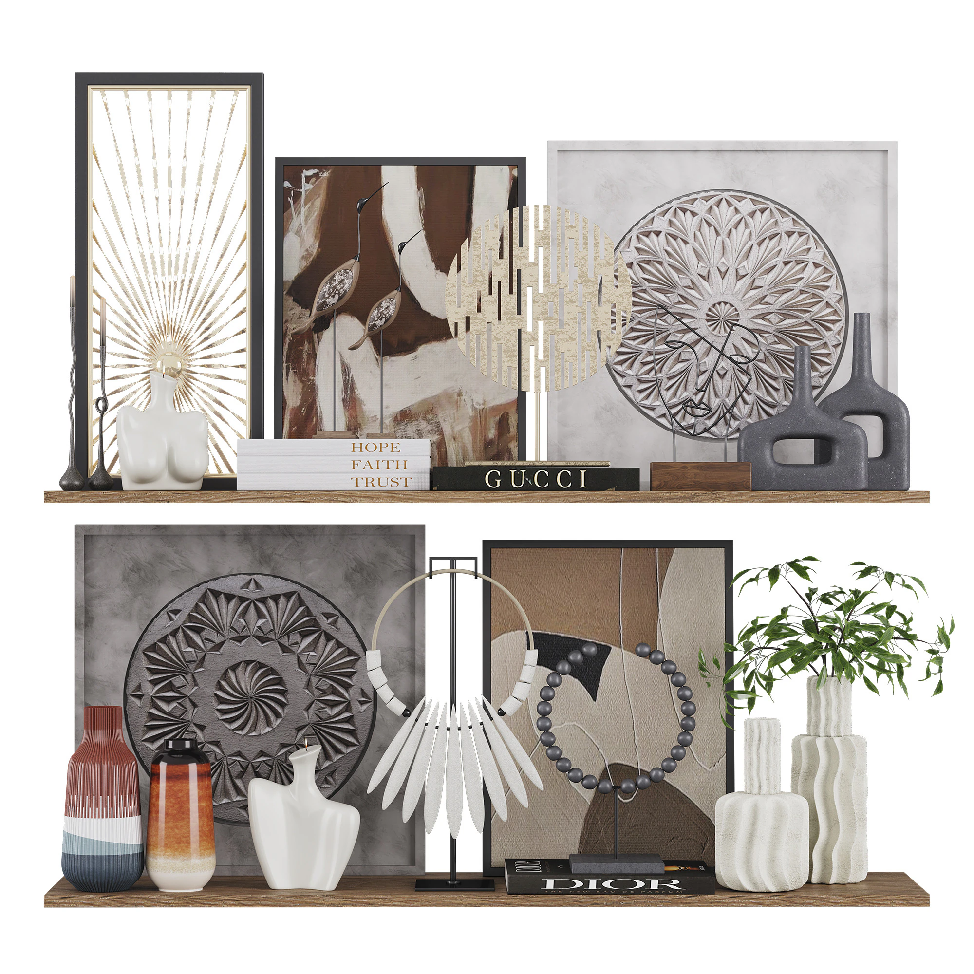 Decorative Set 03 3D Model .c4d .max .obj .3ds .fbx .stl .blend 