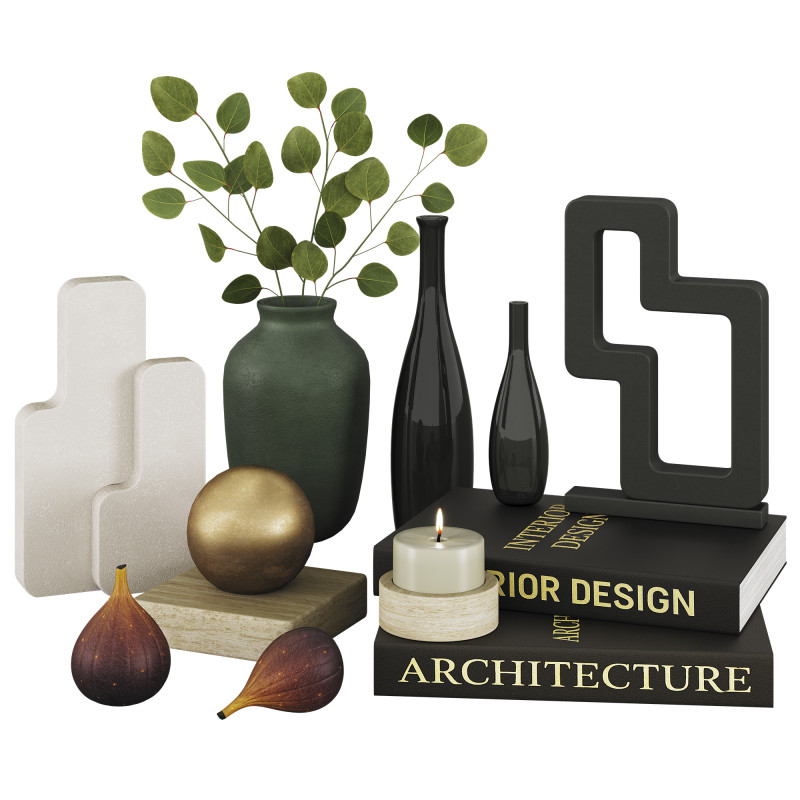 Decorative Set 07 Model 3D .c4d .max .obj .3ds .fbx .stl .blend