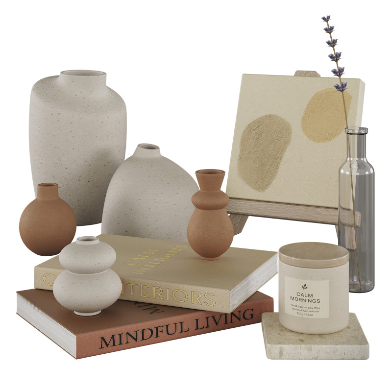 Decorative Set 06 3D Model .c4d .max .obj .3ds .fbx .stl .blend