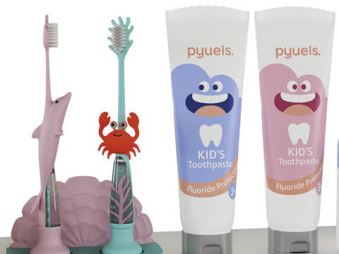 Childrens Bathroom decor set 01 Modello 3D