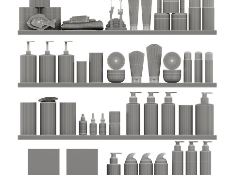 Childrens Bathroom decor set 01 Modello 3D
