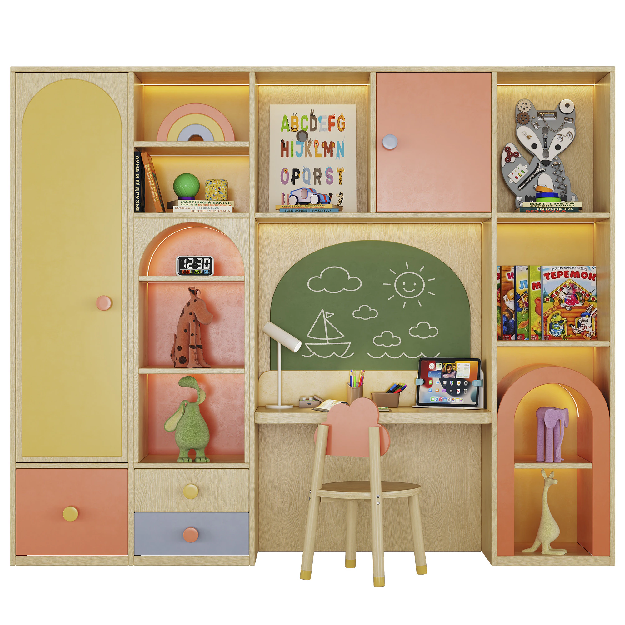 Children furniture with toys and decor 3D Model .c4d .max .obj .3ds .fbx .stl .blend 