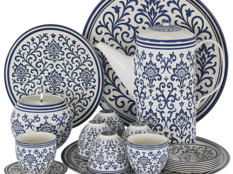 Decorative Tableware Set 01 3D Model