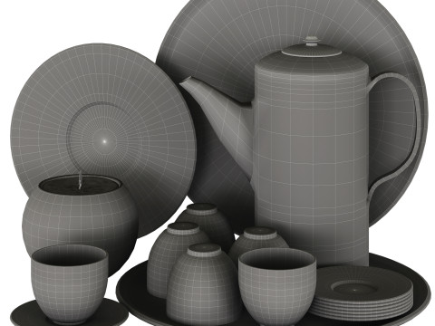 Decorative Tableware Set 01 3D Model