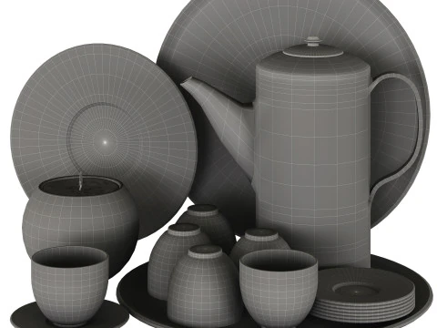 Decorative Tableware Set 01 3D Model