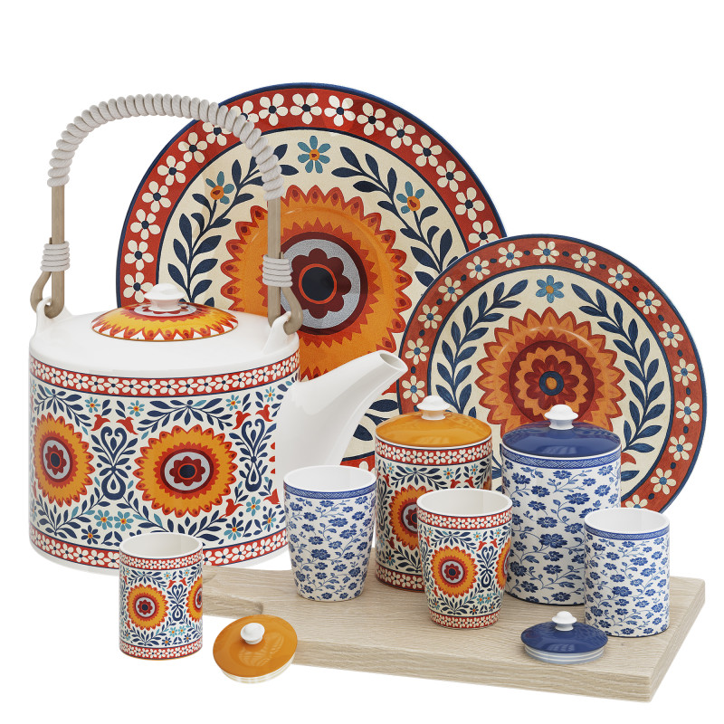 Decorative Tableware Set 02 3D Modell .c4d .max .obj .3ds .fbx .stl .blend