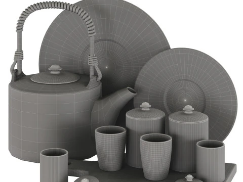 Decorative Tableware Set 02 3D Model