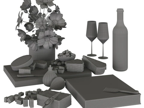 Knives and Cheese 3D Model