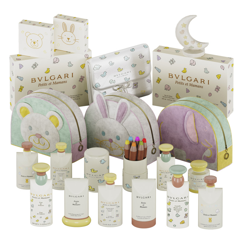 Childrens Bathroom decor set 02 3D Model .c4d .max .obj .3ds .fbx .stl .blend 