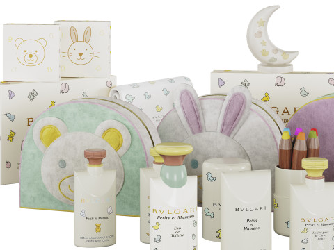 Childrens Bathroom decor set 02 3D Model